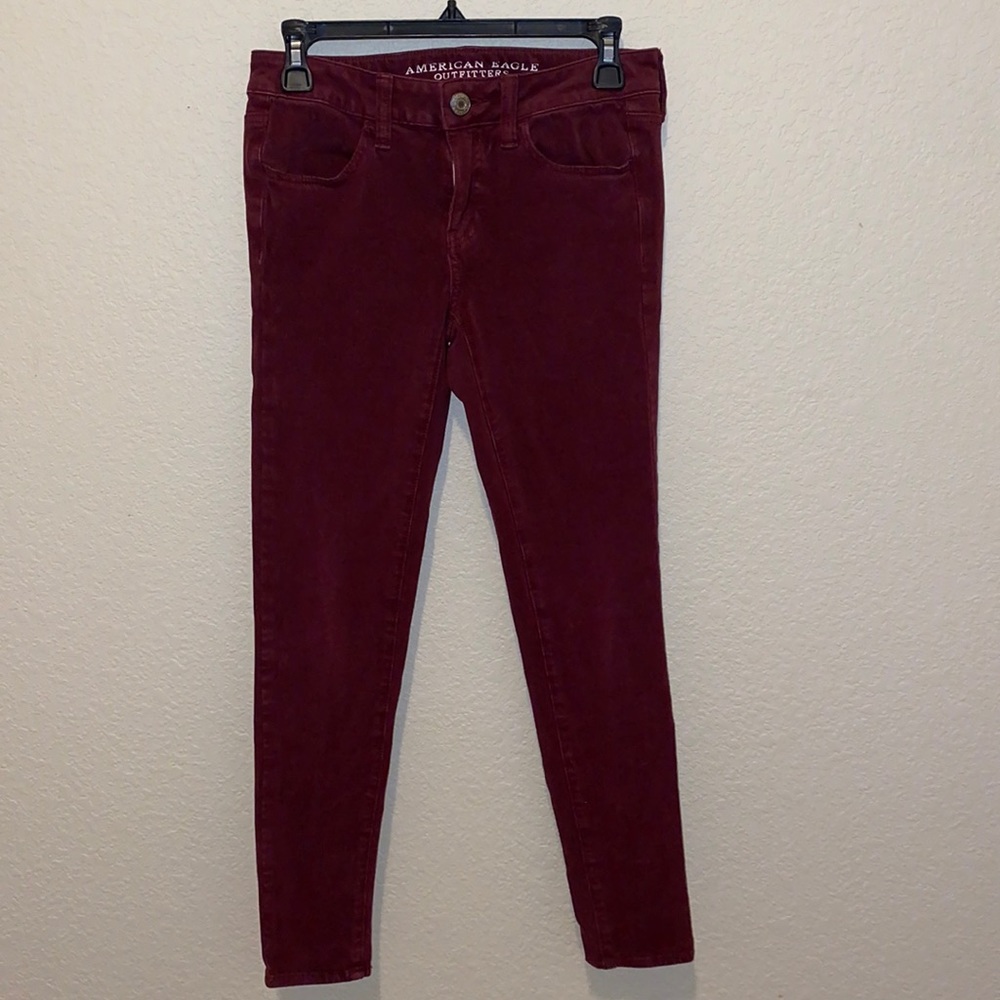 Maroon American Eagle Jeggings